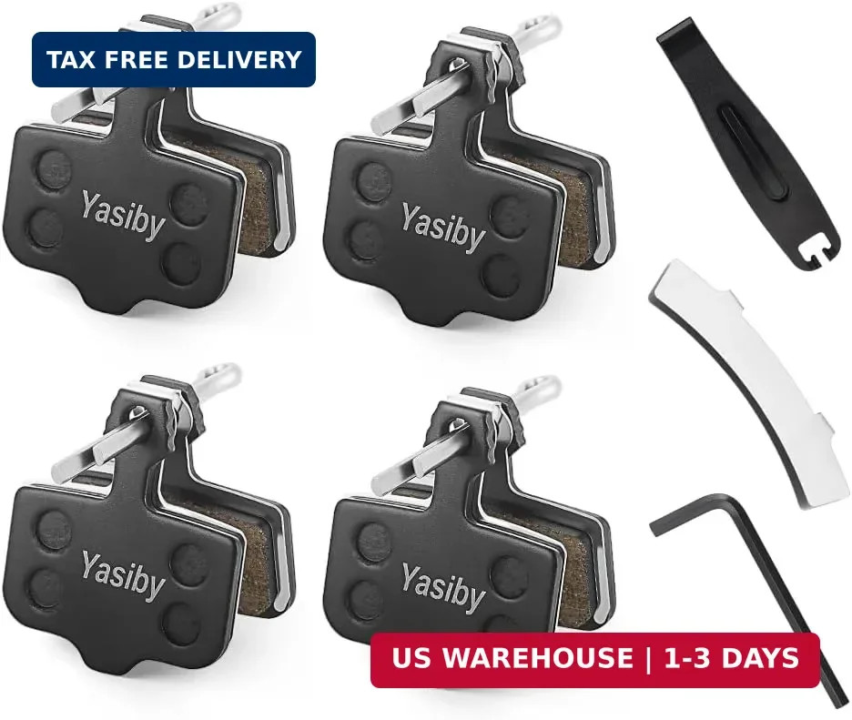 Bike Brake Pads, 4 Pairs Disc Brake Pads High-Performance with Installation Tool