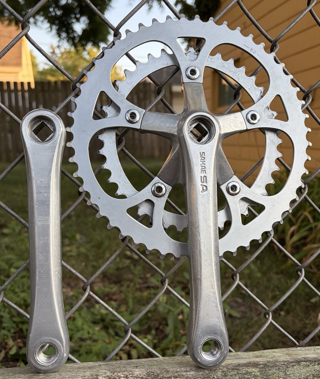 Vintage Sakae Crankset SR Bike Square Taper Crank Arms Old School 42 52 170 Maxy