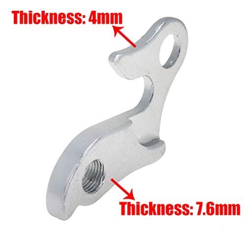 2 Pcs Universal Bicycle Bike Derailleur Hanger Frame Gear Tail Hook, Silver Tone