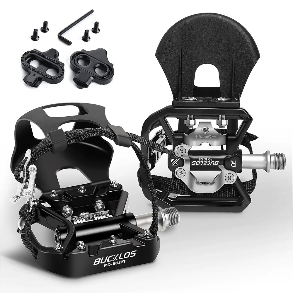 Clipless Self-locking MTB Pedal for Bike Mixed Pedals Dual Lock/Flat Pedals