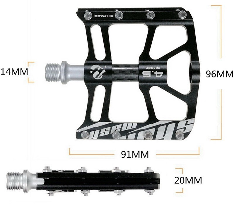 Aluminum Road MTB Mountain Bike XC Bicycle Pedal Flat Pedals 3 Bearings 1 pair