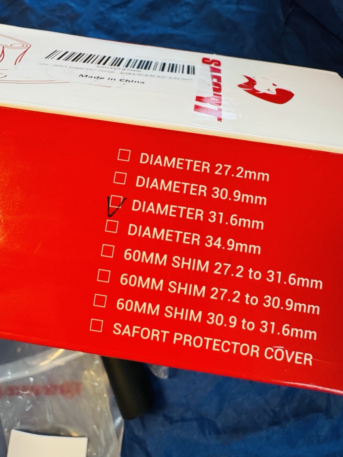 Safort Suspension Seatpost 31.6mm / 365mm MTB Bike/ eBike AD-SP18-USS NEW IN BOX