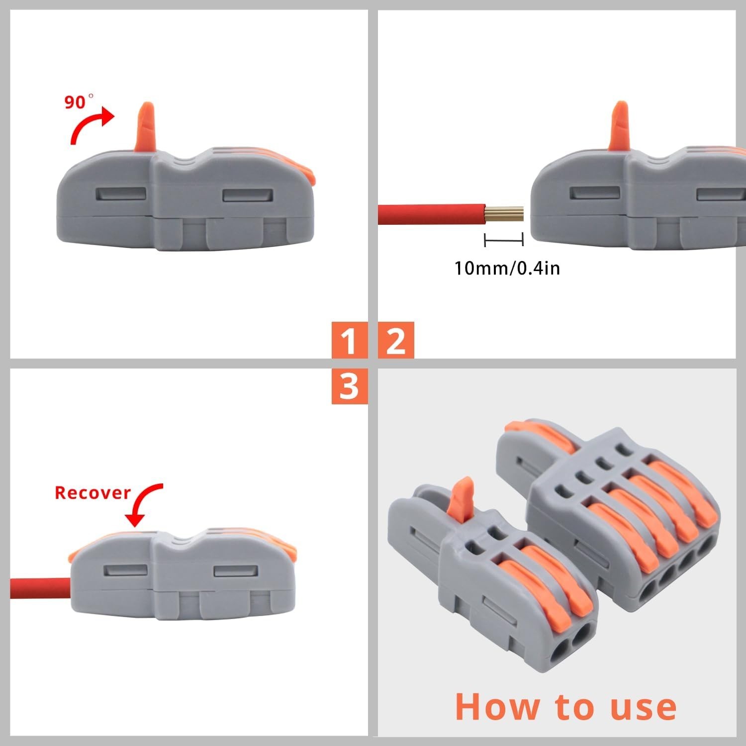 72 Pcs Lever Nut WireConnectors 1 in 1,2,3,4,5 Out Compact Lever Splicing Wir…