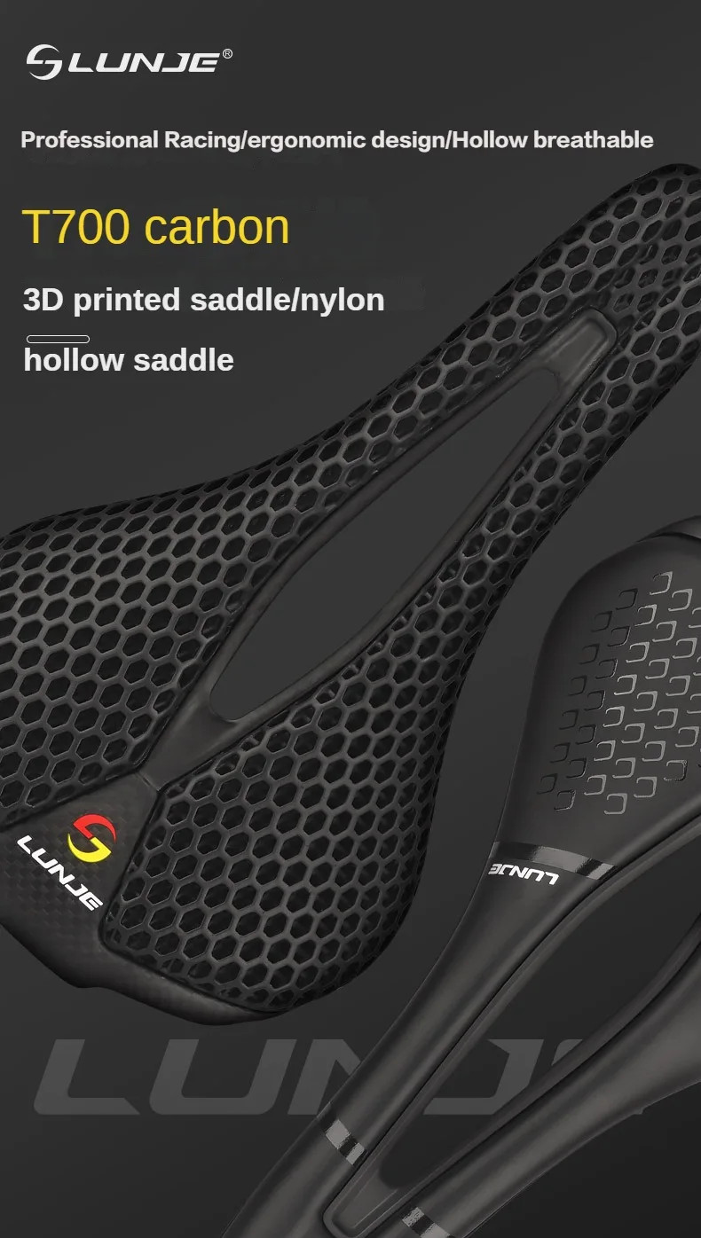 159g 3D Printed Bicycle Saddle Carbon Hollow Comfortable Breathable Bike Seat
