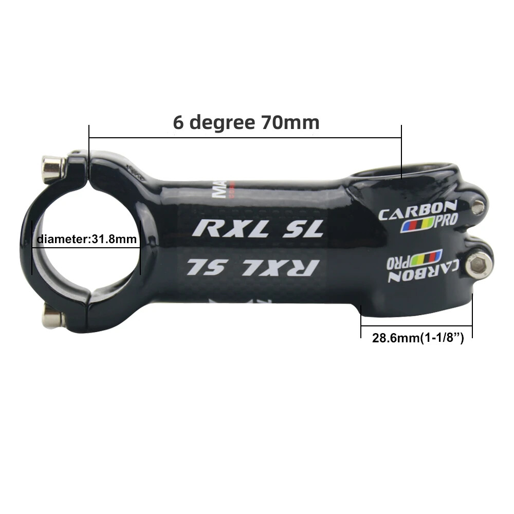 Carbon MTB Bicycle Handlebar Stem 6 Degree 31.8mm 60-120mm Road Bike Stem