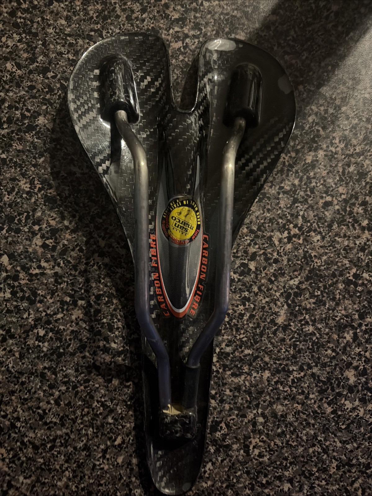 Selle San Marco Aspide Saddle Carbon Fiber Ti Rails Black/white/red Gentle Used