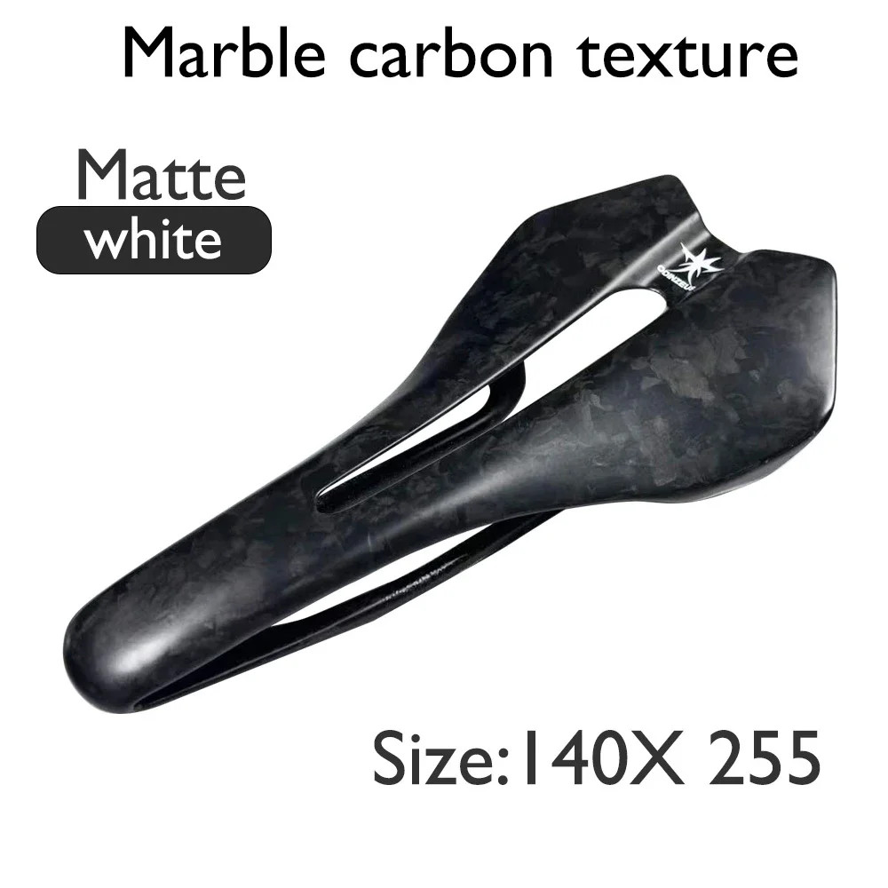 Carbon Fiber Leather Road Bicycle Saddle Hollow-Out Design Bike Seat Cushion