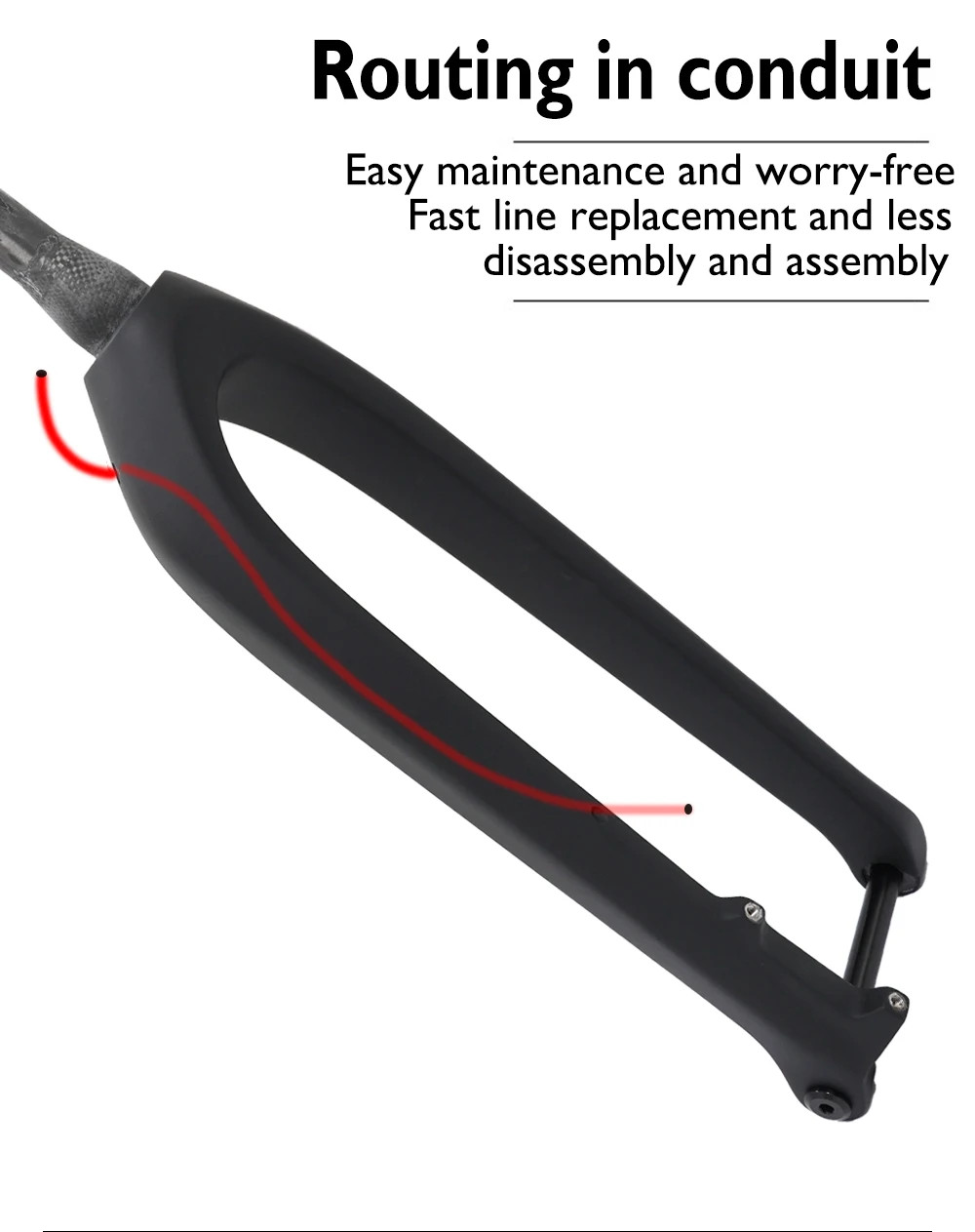 26/27.5/29 Inches Carbon Fiber MTB Boost Thru Axle Rigid Fork 15*110mm Tapered