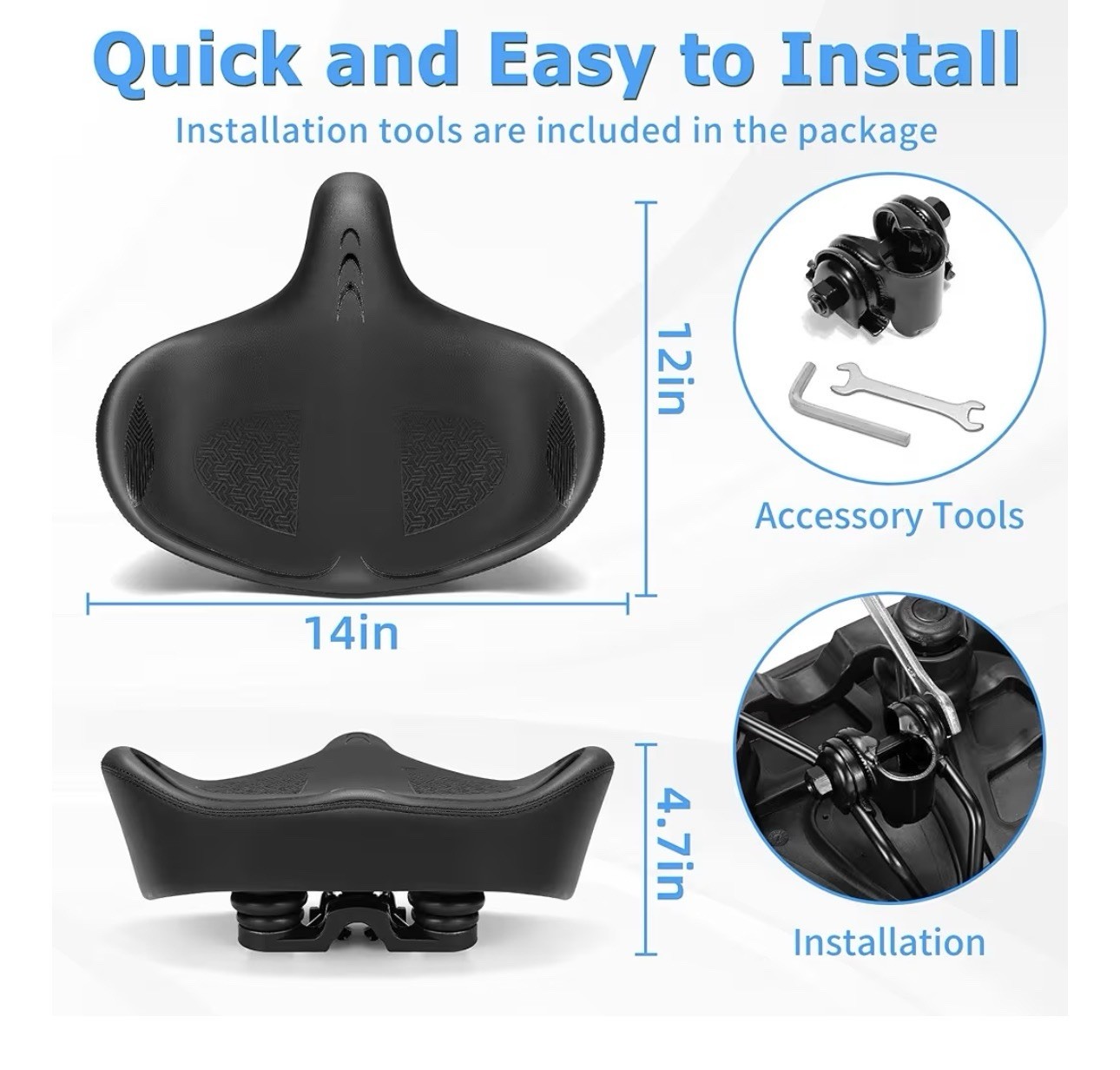 CDYWD Oversized Bike Seat for Men & Women Comfortable Wing Padded