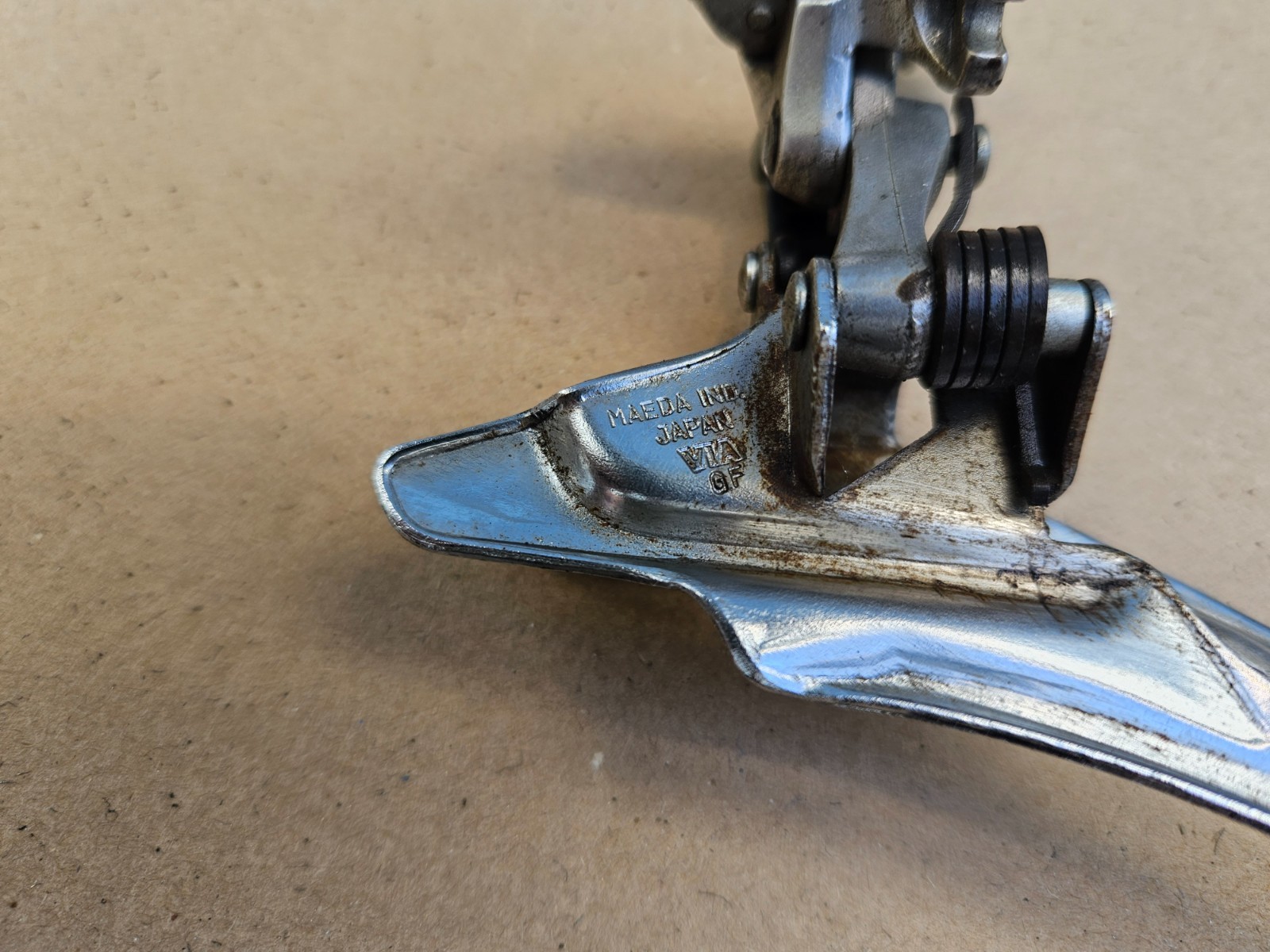 Vintage Suntour XCM Triple Front Derailleur 28.6mm Clamp Bottom Pull low miles