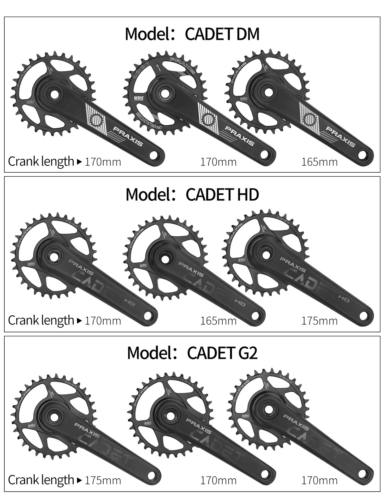 165/170/175mm 30T/32T Single Chainring Mountain Bike Hollow Integrated Crankset