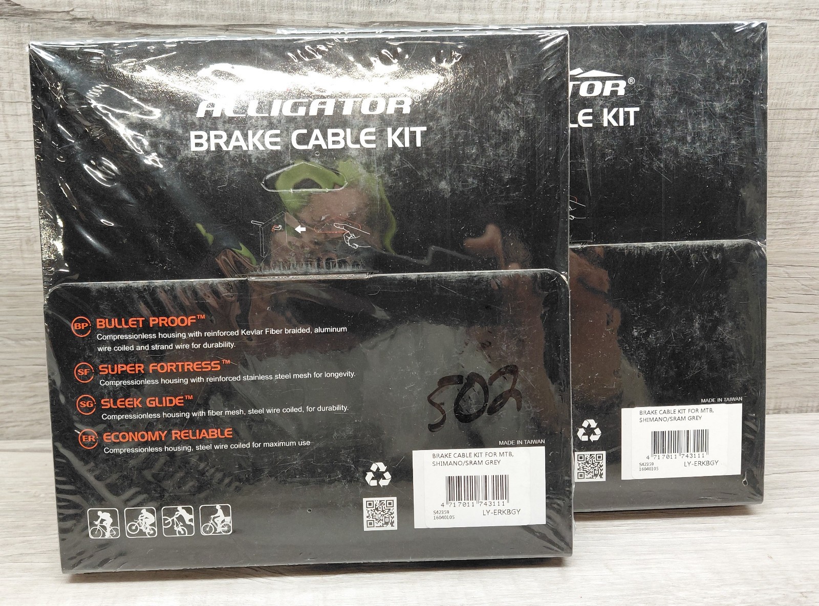 Alligator Bicycle Front Rear Brake Cable Kit Shimano Sram Smoke Black TWO (2)