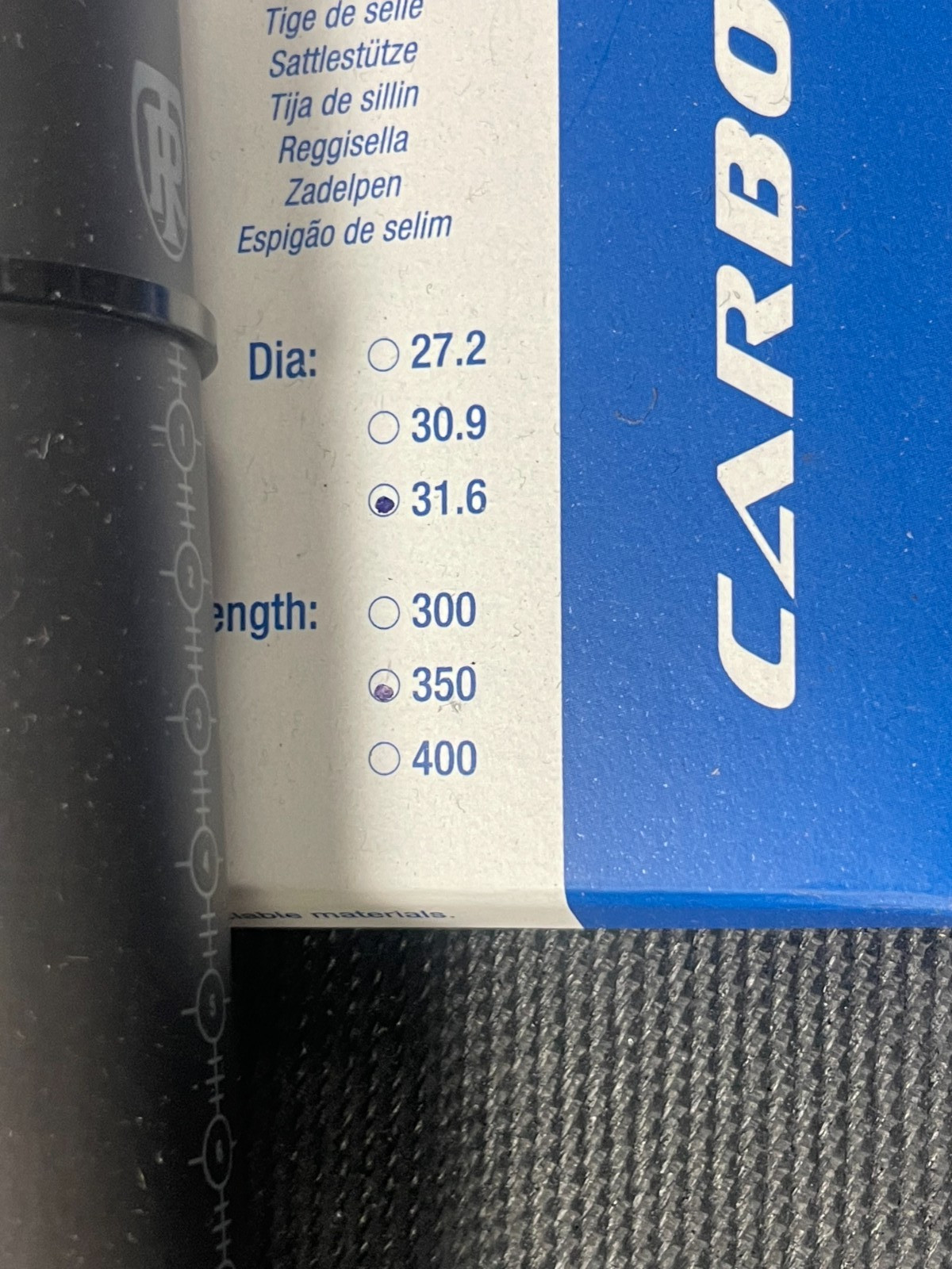 Ritchey Comp Carbon Seatpost: 31.6, 350mm, 25mm Offset