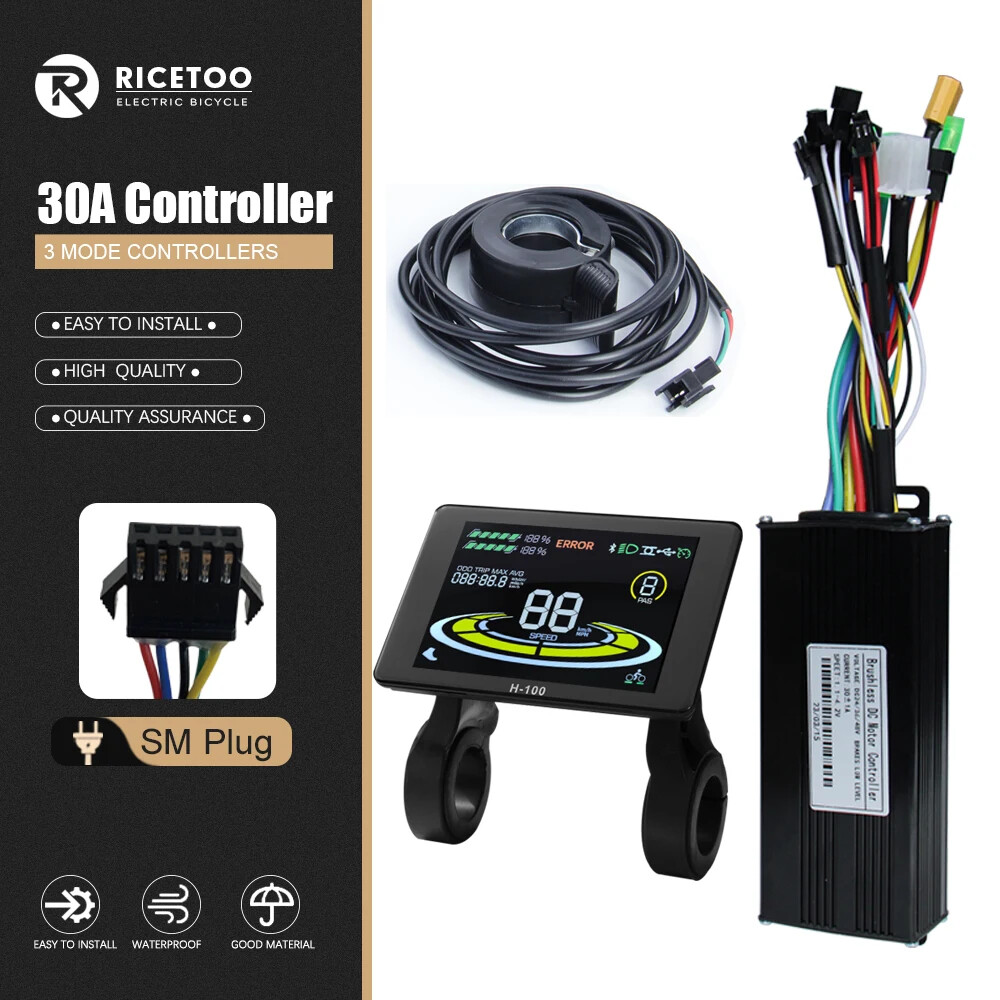 Ebike 3 Mode Sine Wave Controlle 17A 26A 30A 40A with Color S-100/H-100 Display