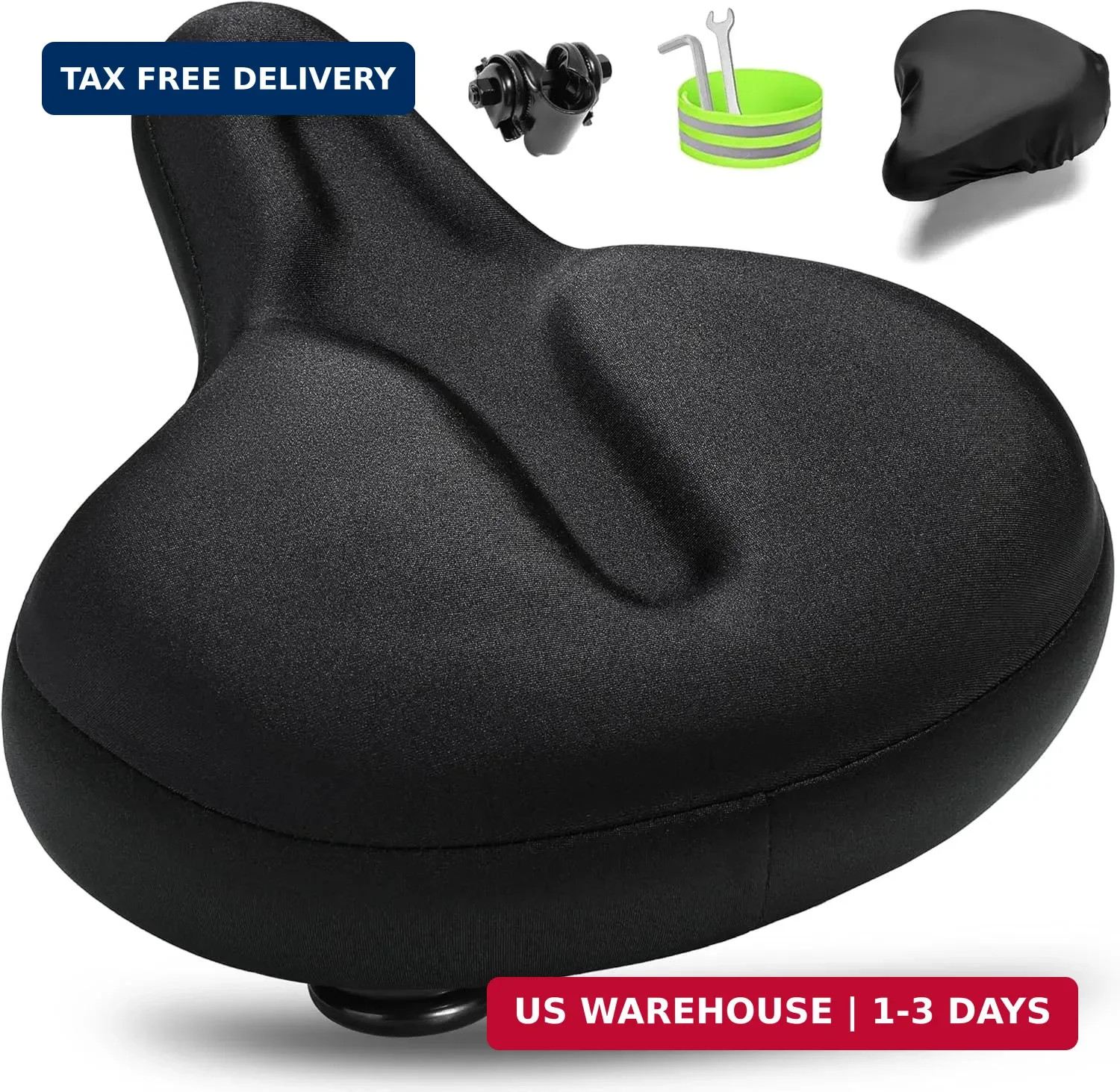 CDYWD Oversized Bike Seat for Men & Women, Comfortable Gel Padded, Extra Wide Bi