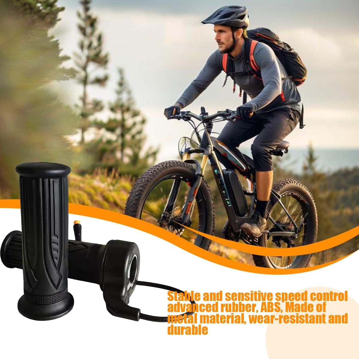 Ebike Throttle Grip, 1 Pair 20X 3 Pin Waterproof Electric Bicycle Full Twist Thr
