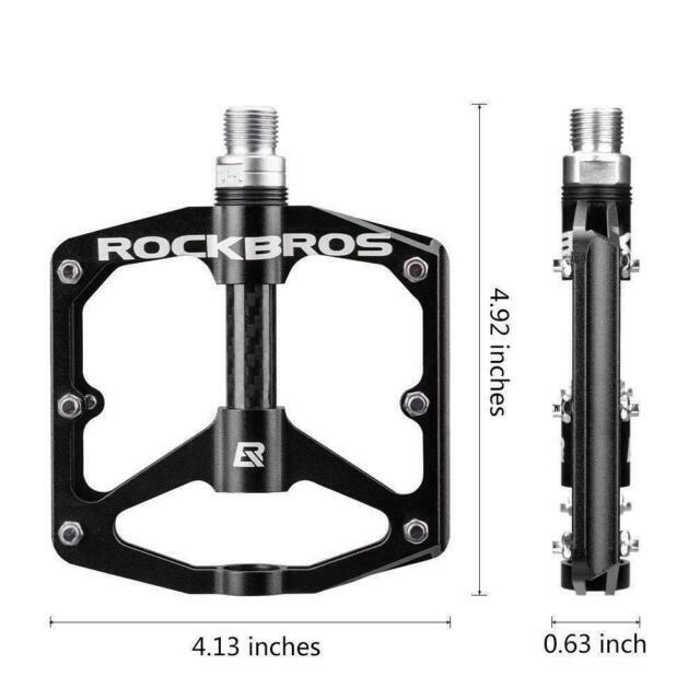 ROCKBROS Bicycle Pedals DU Sealed Bearing Aluminum Alloy Non-Slip Pedals 9/16»