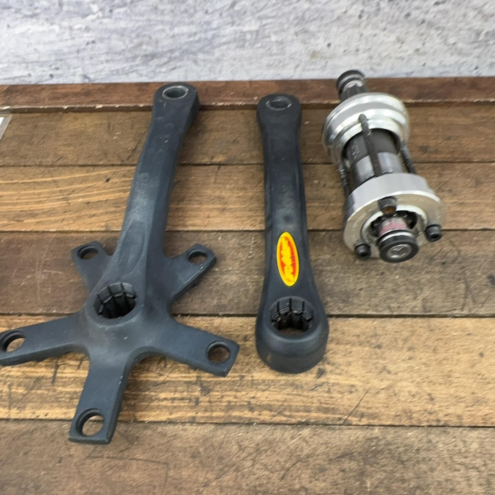 Vintage FMF BMX Crankset 175mm 110 BCD Splined Forged Arms Bottom Bracket Thread