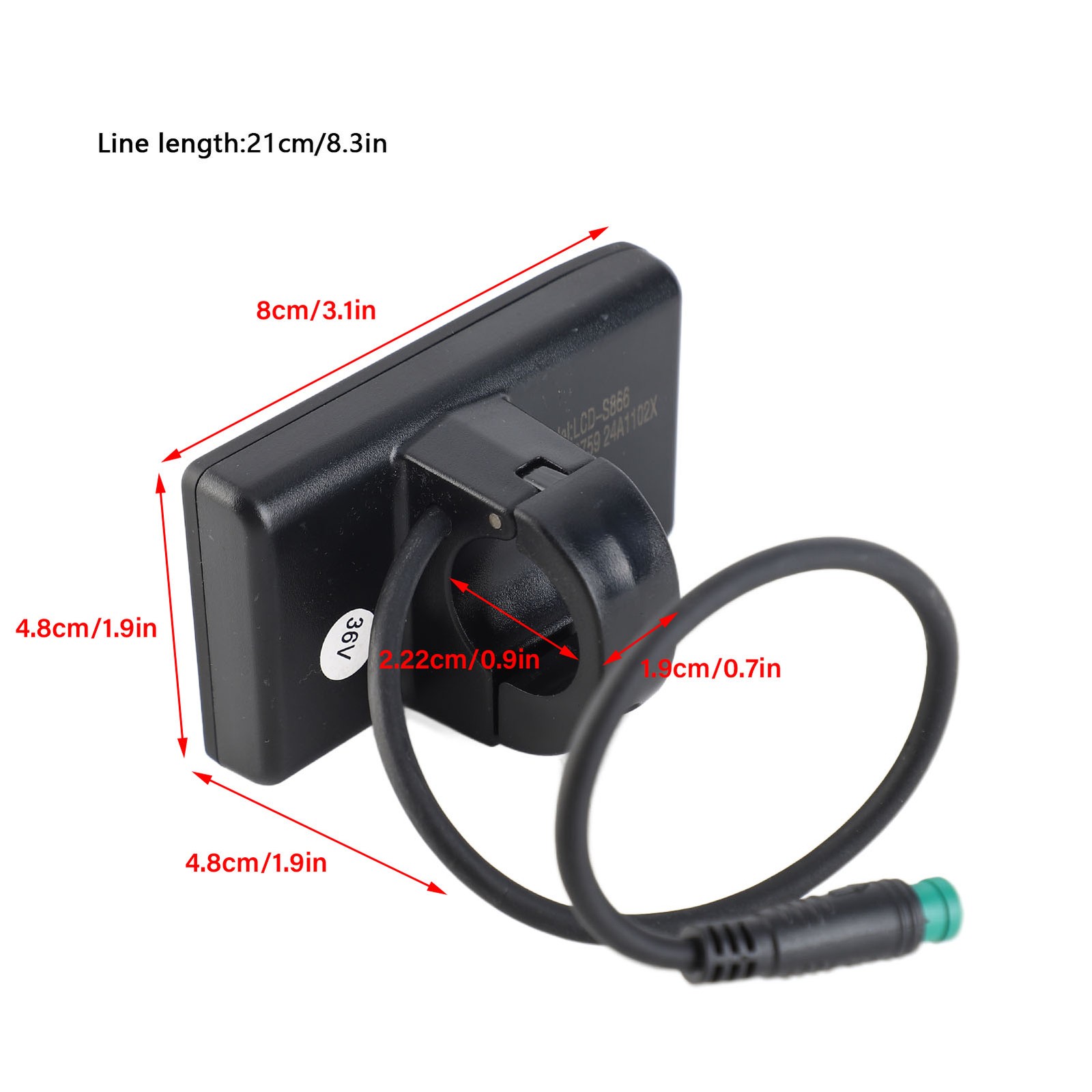 S866 LCD Display 24/36/48V Compatible IP65 Waterproof E-Bike Data Monitor Panel