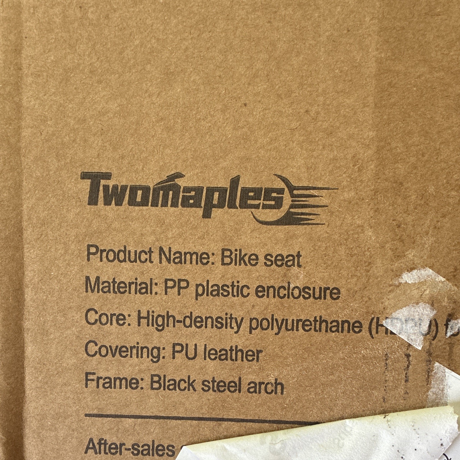Twomaples Black Bike Saddle Seat, PU Leather Cover, Plastic Enclosure, Steel