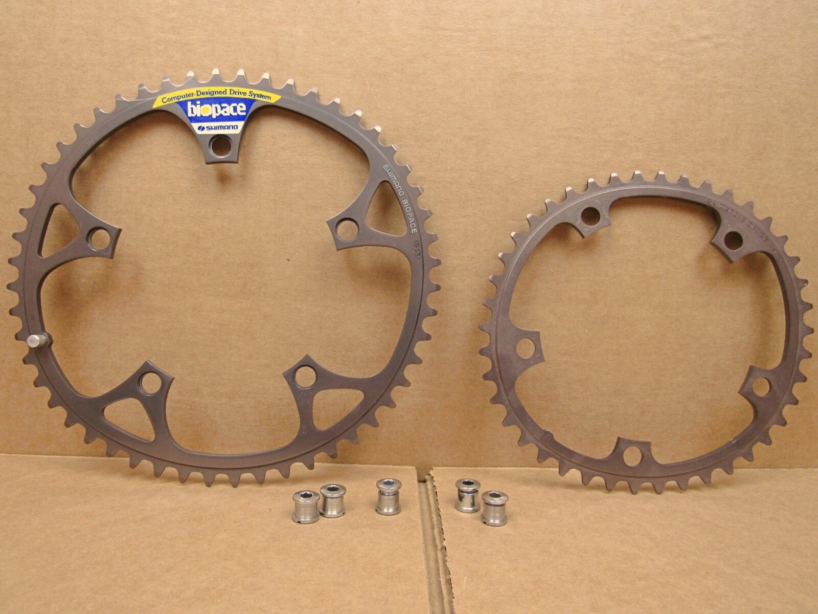 New-Old-Stock Shimano 600EX Biopace Chainrings..52×42 w/130mm BCD