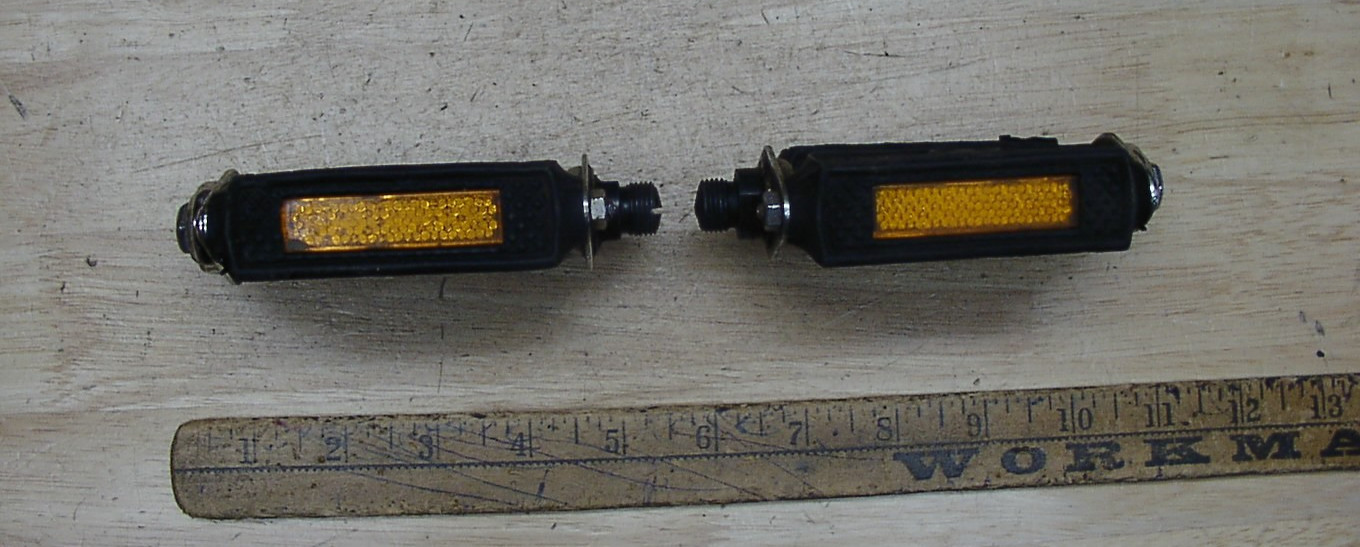 Vntg NOS UNUSED Bicycle Pedals W/Reflectors,3-1/2″ X 7/8″,Made In England,READ!