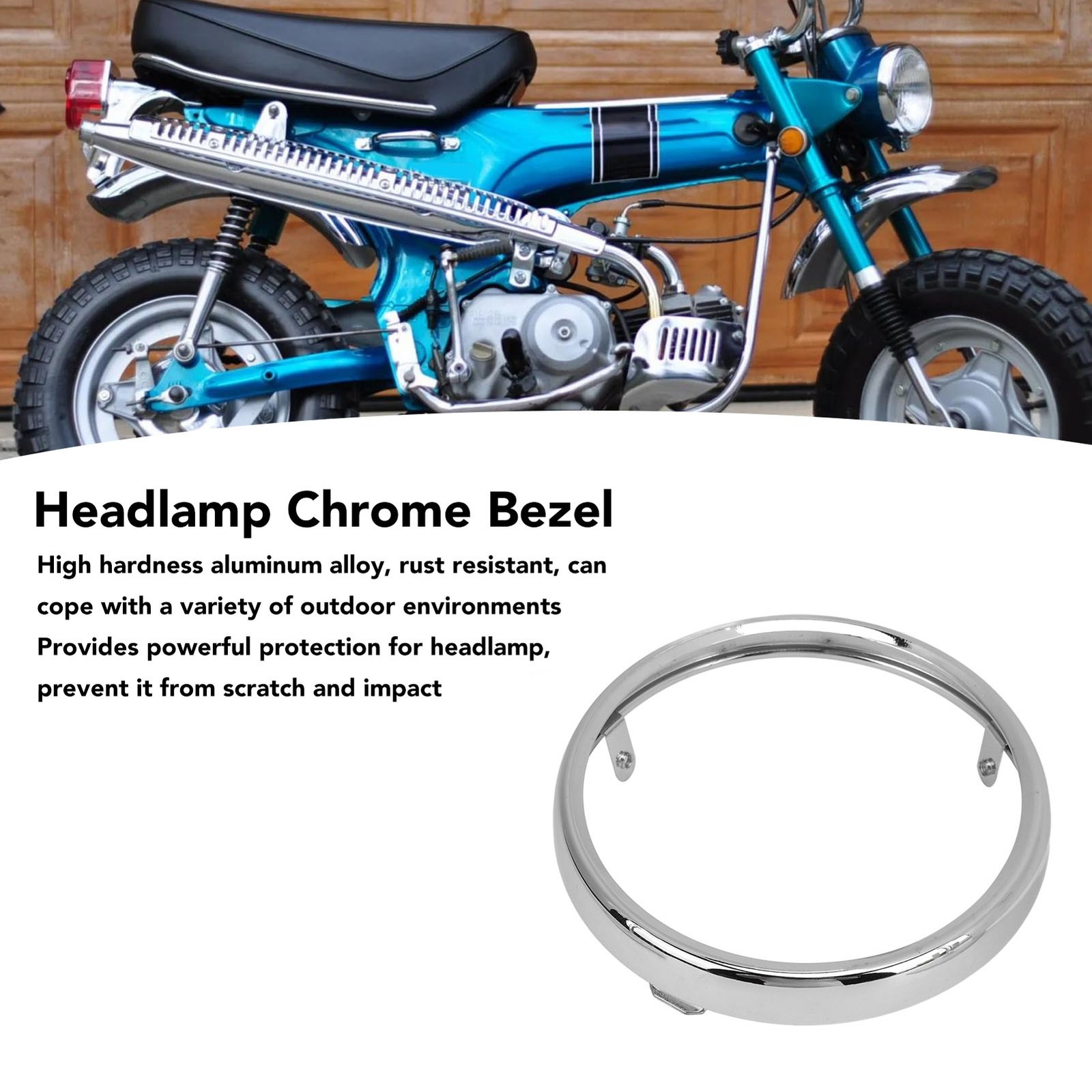 6in Motorcycle Headlight Ring Stylish Chrome Plated Smooth Surface Aluminum UIUW