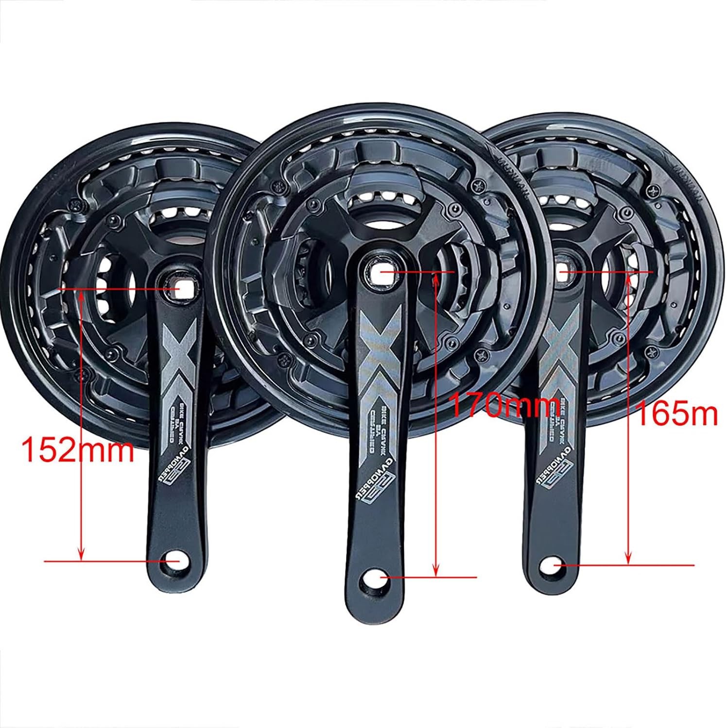 6 7 8 Speed Triple Crankset 152Mm 165Mm 170Mm