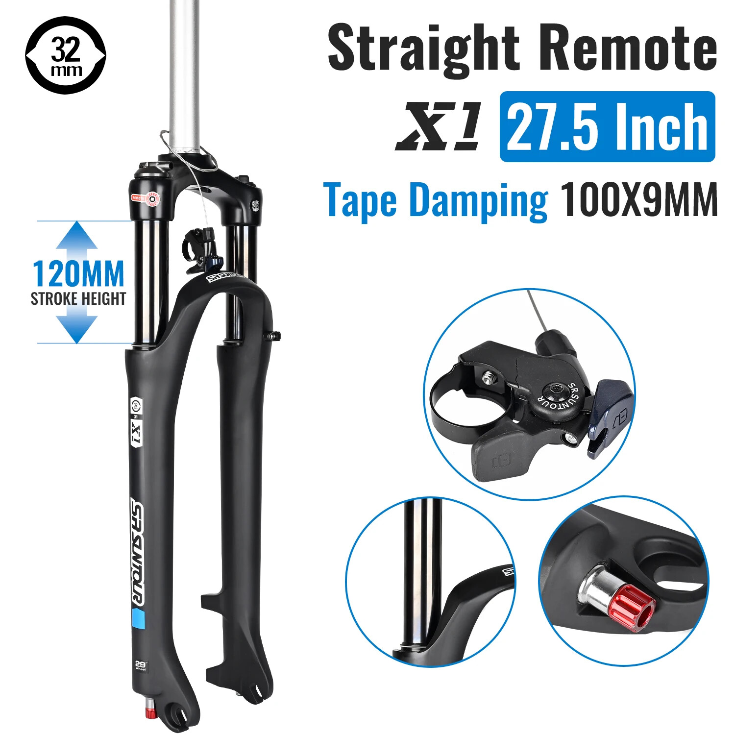 27.5 29″ Mountain Bike Oil Spring Suspension Fork QR BOOST 120MM Travel Froks