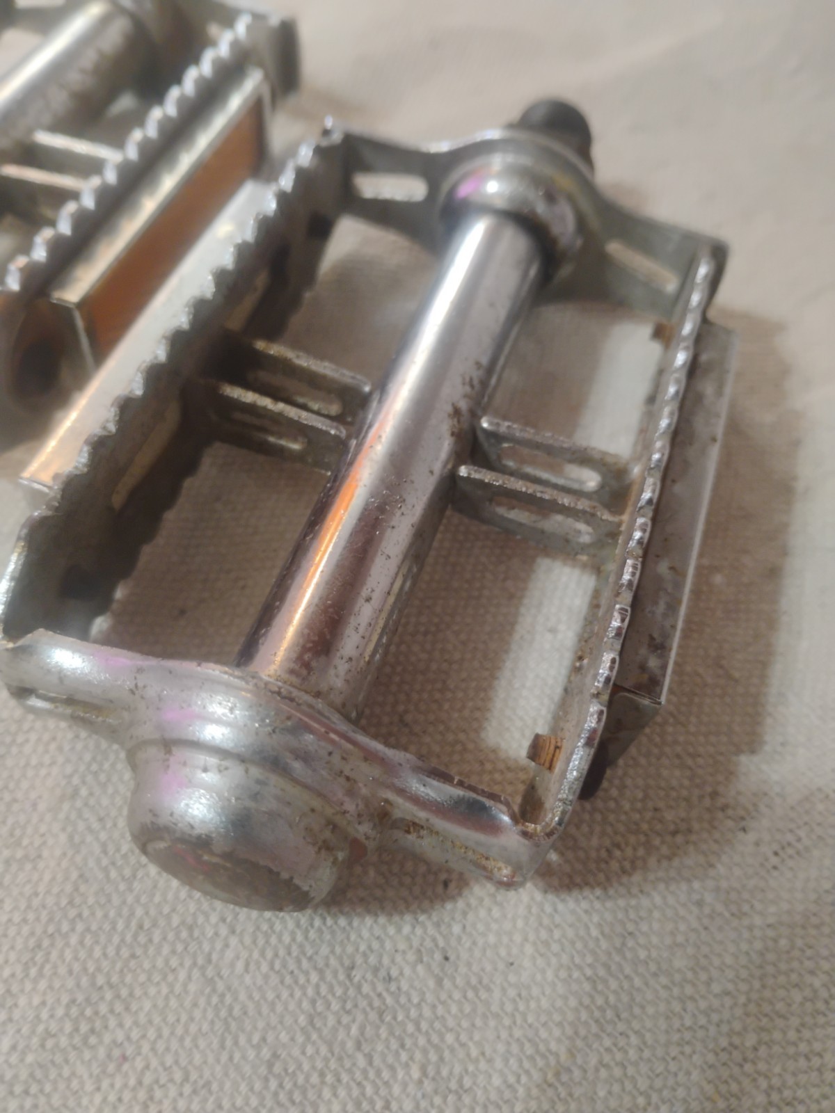 Vintage Chrome Rat Trap Pedals With Reflectors 9/16″ Pulled From Schwinn Le Tour