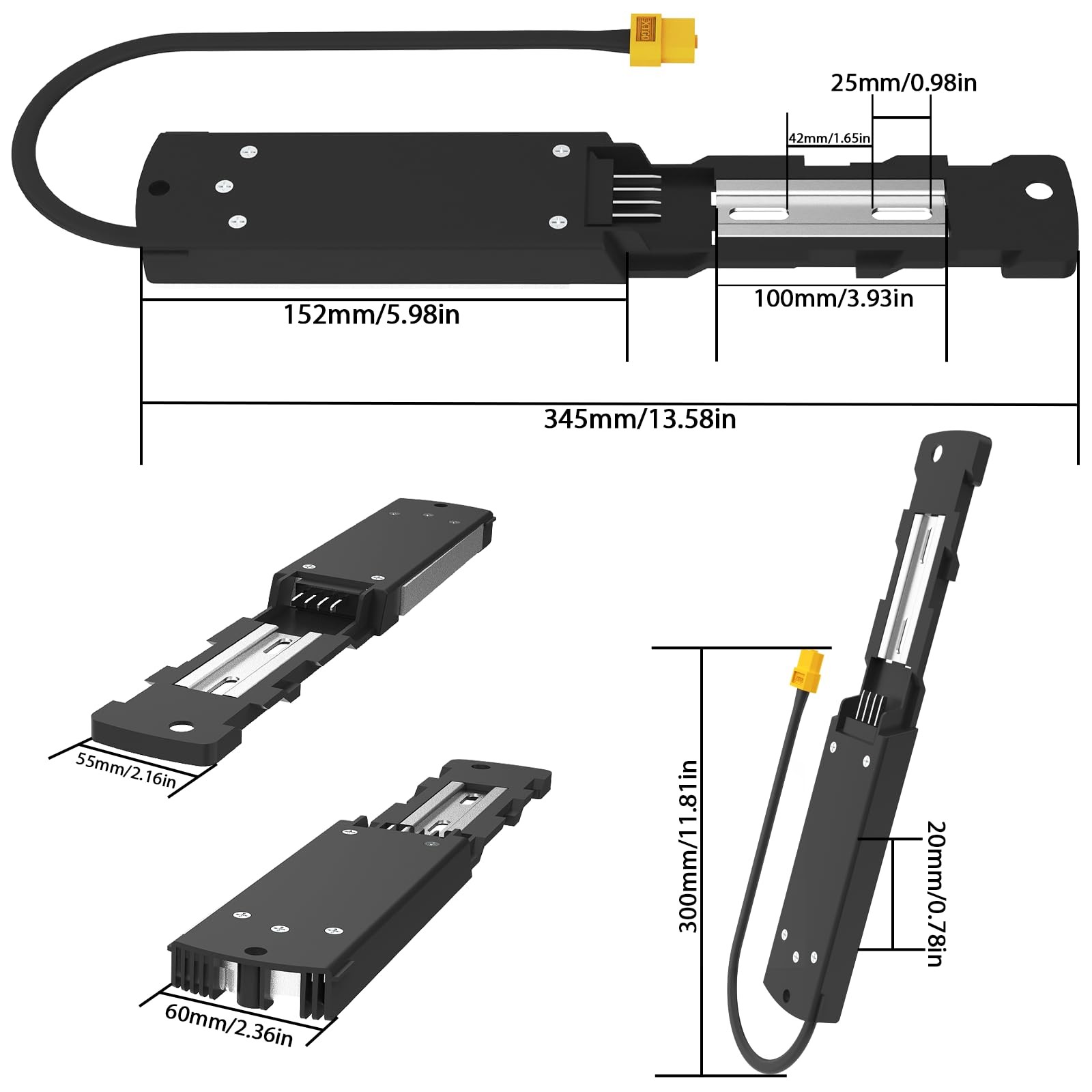 YASCO Ebike Battery Base Bottom Holder for Hailong Electric Bike Battery Moun