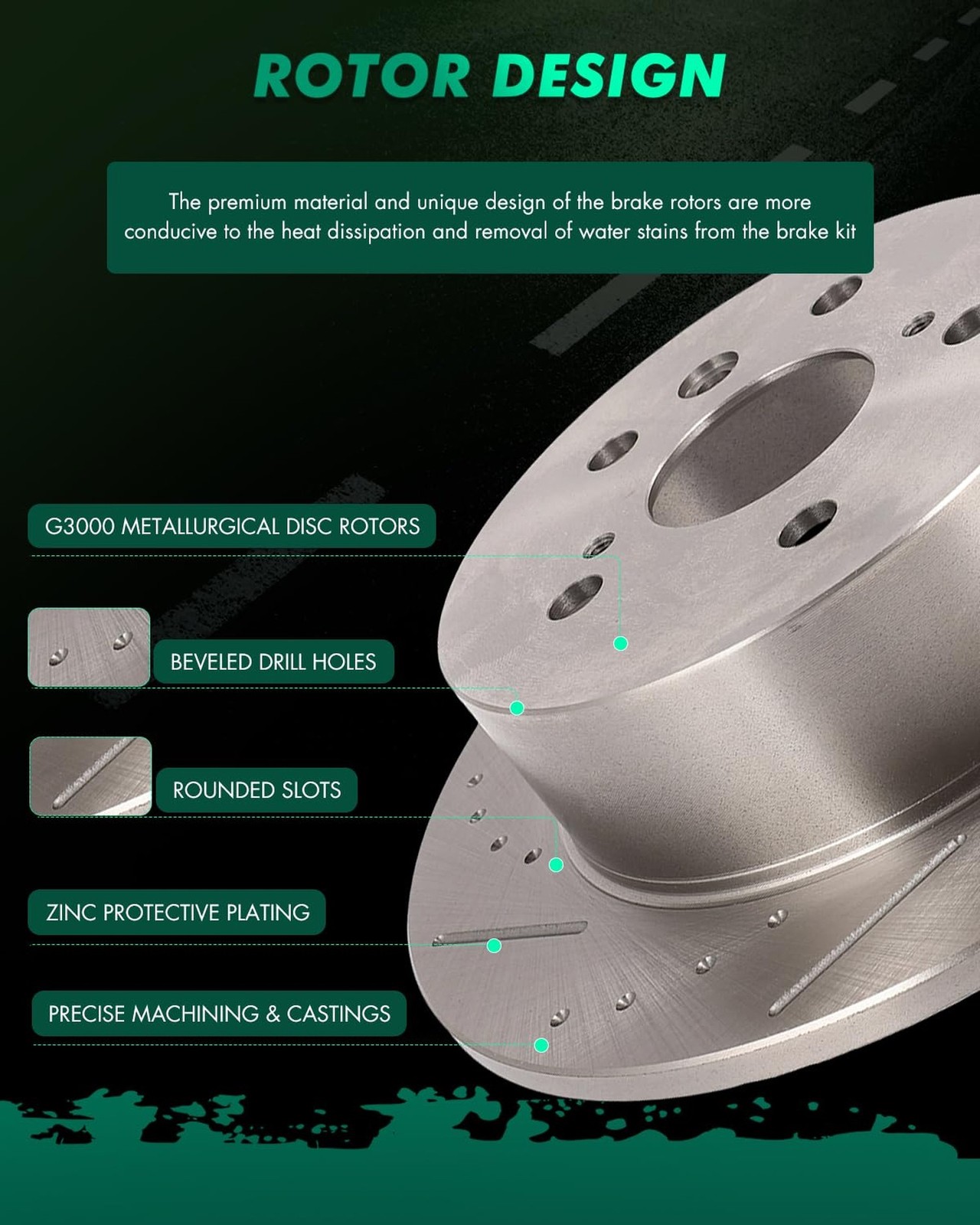 SCITOO Disc Brake Pads and Rotors Rear 11.06″ Rotors Replacement For Lexus Fo…