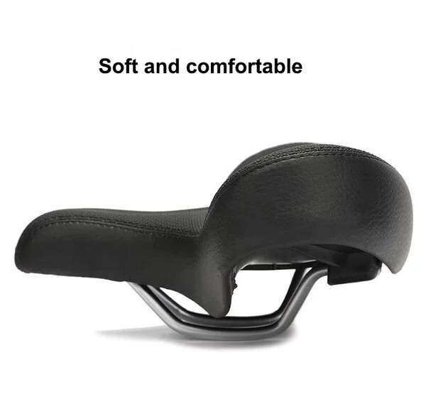 Bicycle Saddle Extra Wide Soft Comfort Bike Seat Men Women Relief Black E-Bike