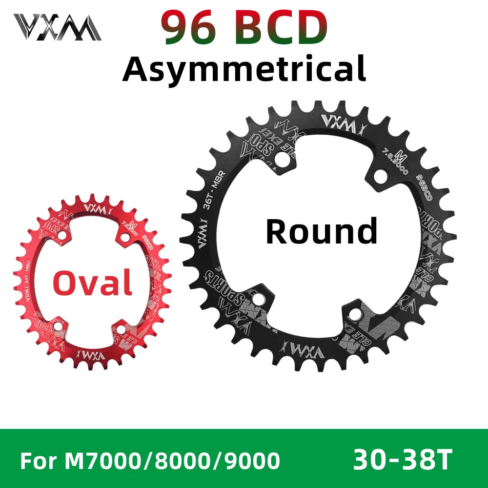 round Oval 96BCD Chainring MTB Mountain 96Bcds Bike Bicycle 32T 34T 36T 38T Crow