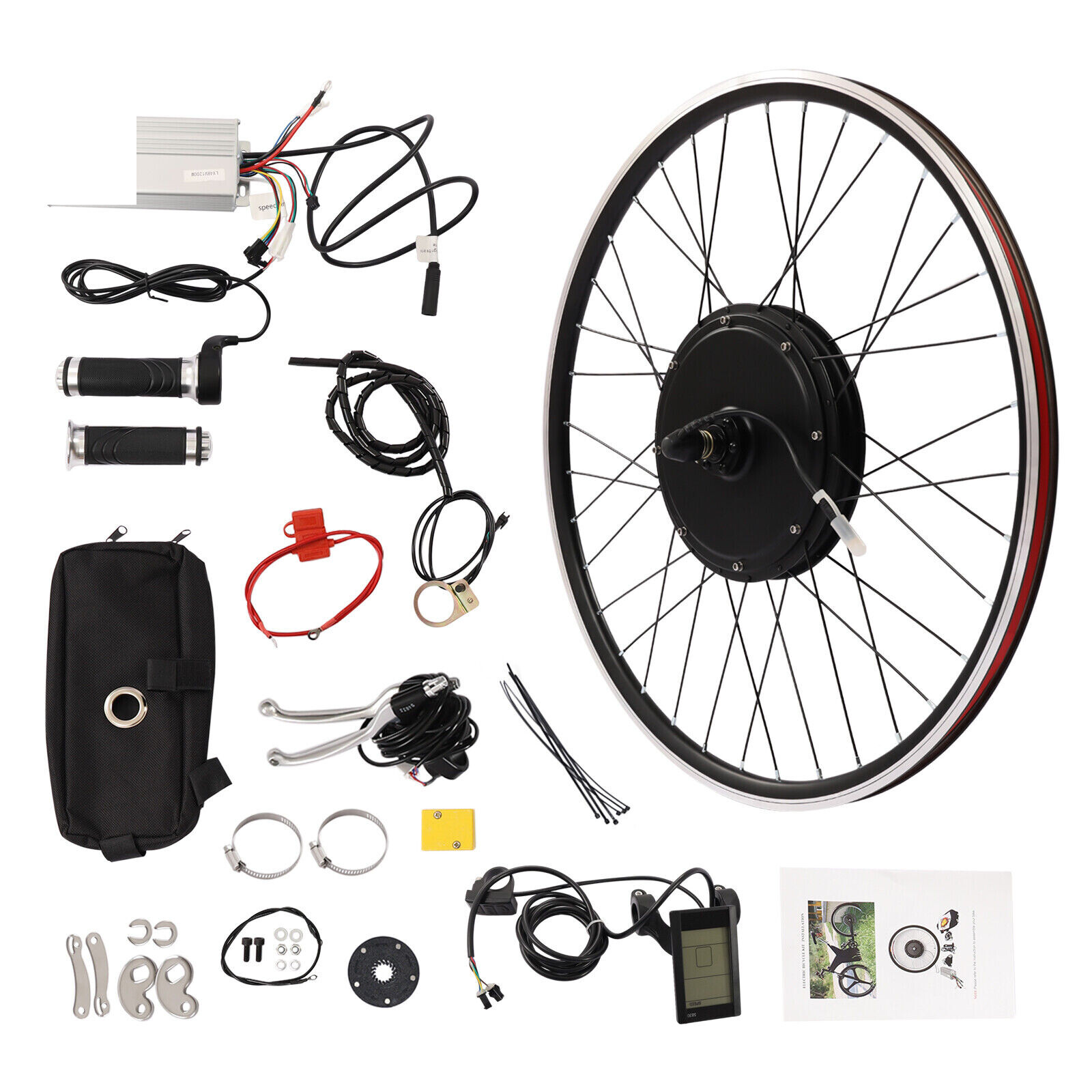 1200W 700CC Bicycle Hub Motor Front Wheel Universal Ebike Conversion Kit HOT