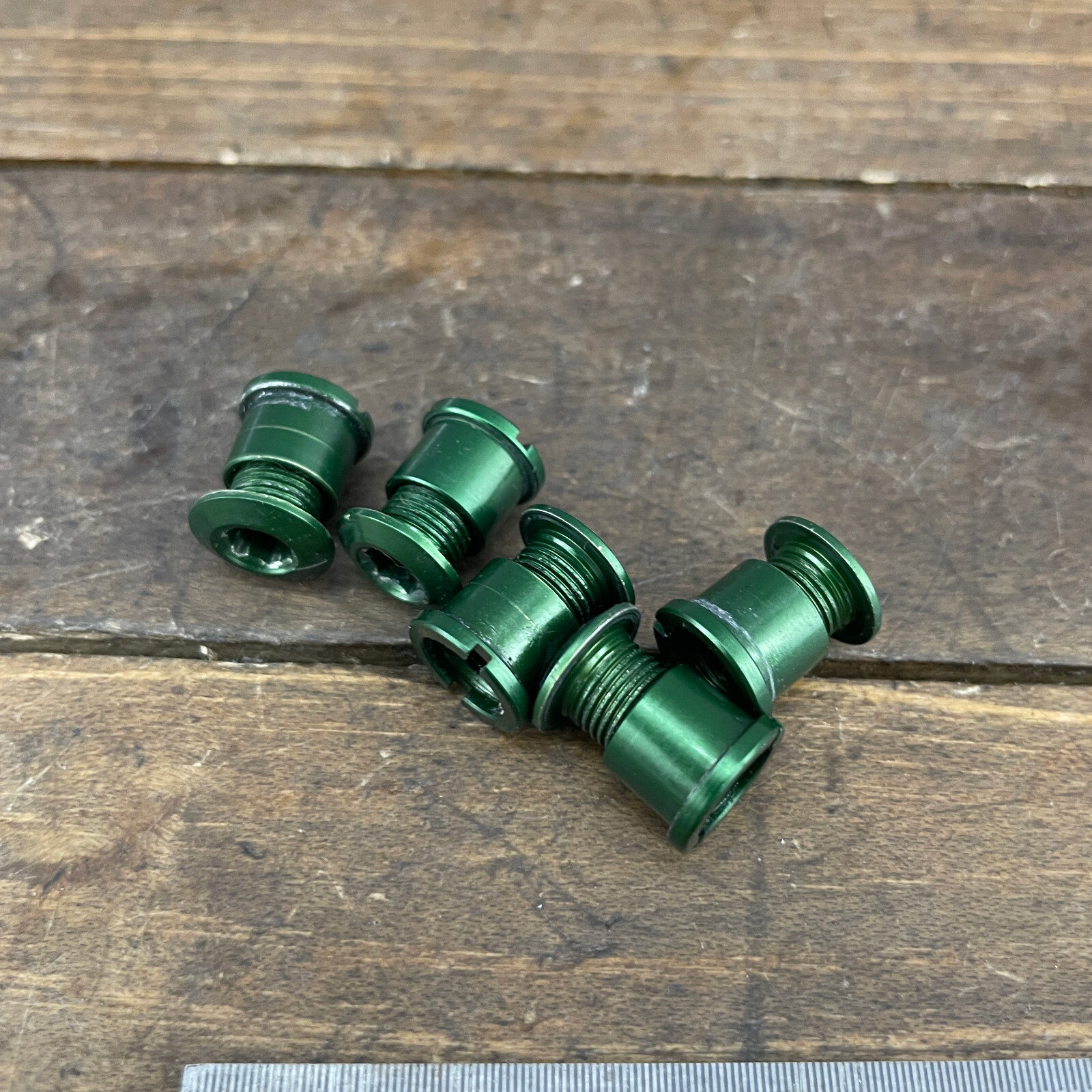 Chainring Bolt Set Green Aluminum 5 Rasta Lightweight Mountain 90s MTB Alloy
