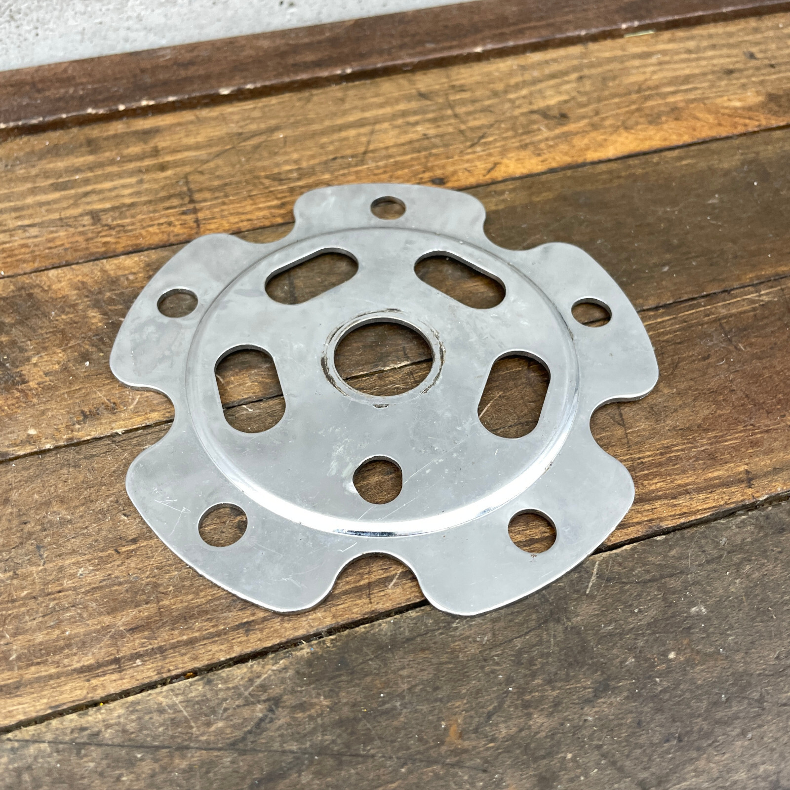 Old School BMX Power Plate Spider Chrome Disc 110 OG 80s Silver Freestyle