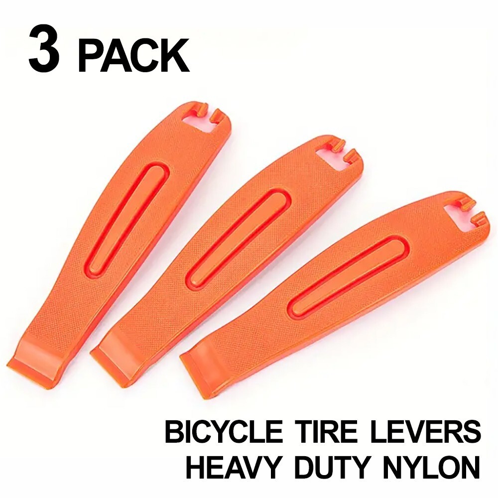 Bicycle Orange Tire Levers – 3 Pack – Heavy Duty Nylon – Won’t Scratch Wheels