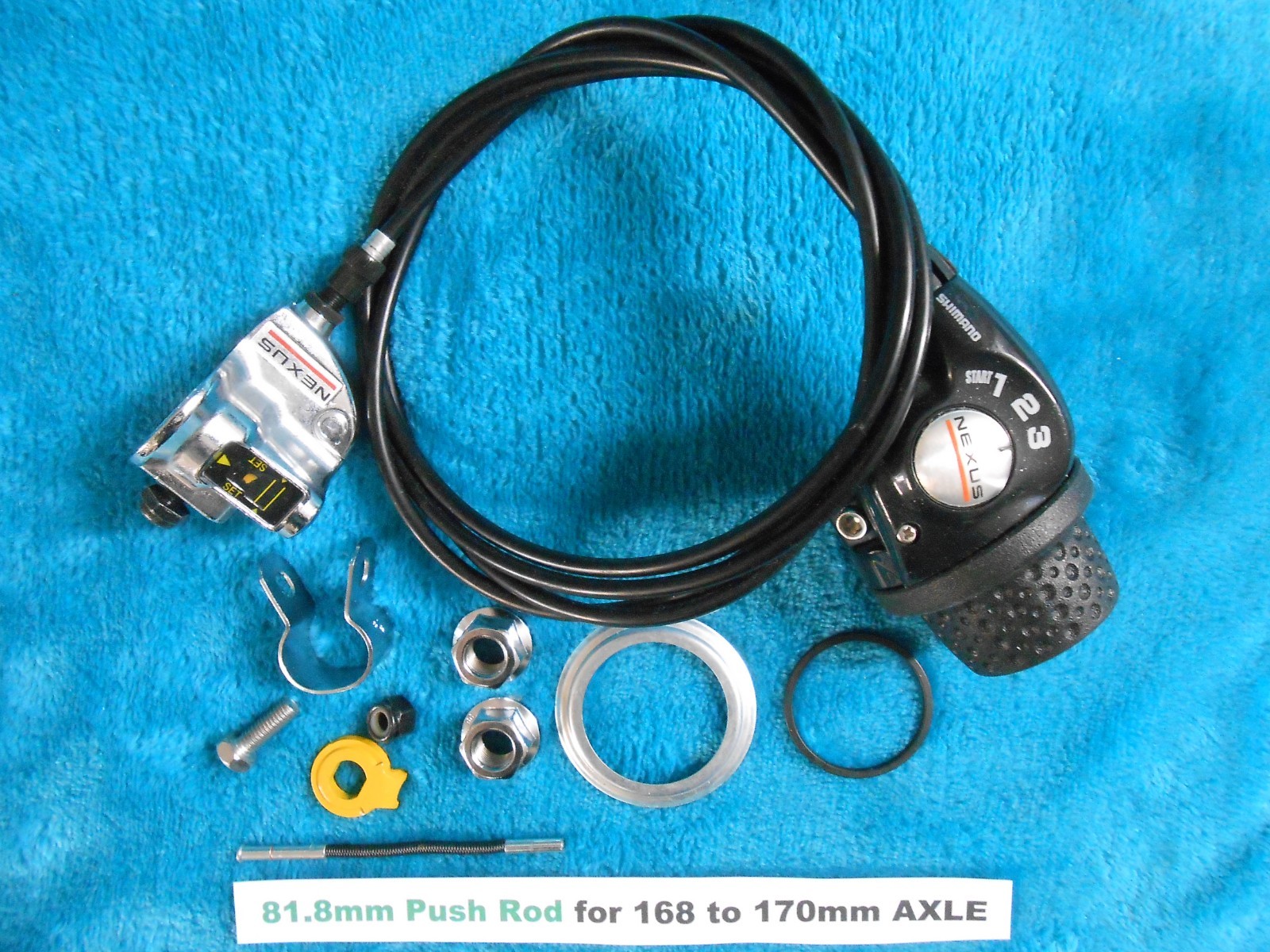 Shimano Nexus 3 Speed Right Twist Shifter Kit Bell Crank Hardware 81.8mm PushRod