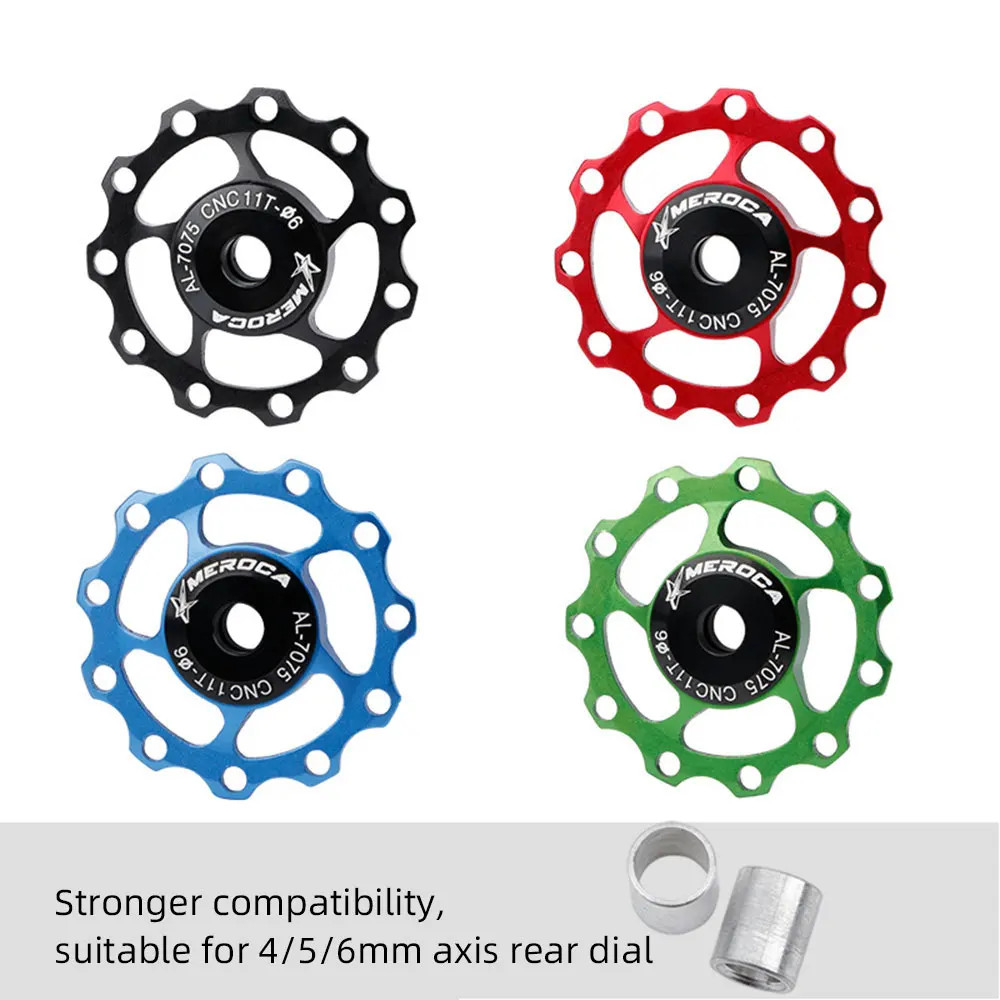 2PCS MTB Road Bike Jockey Wheel 11T 13T CNC 7075 Alloy Bearing Pulley