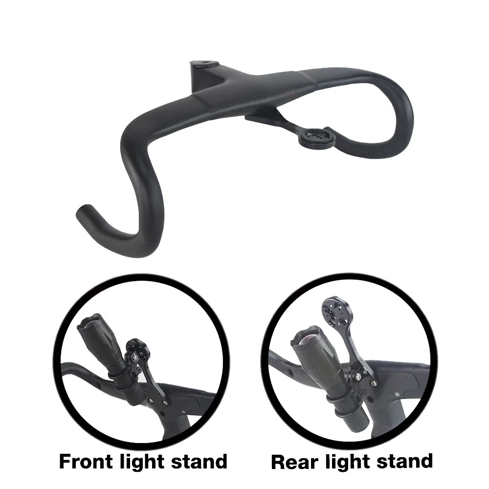 Integrated Road Bike Handlebar Carbon Drop Handlebar with Free Computer Mount