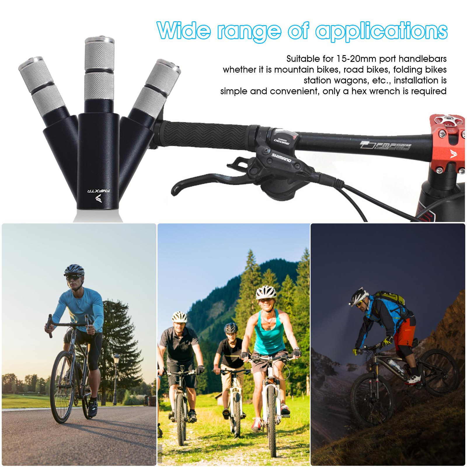 MTB Bike Handlebar Bar End Extension Plug Aluminum Alloy Handlebar Extender