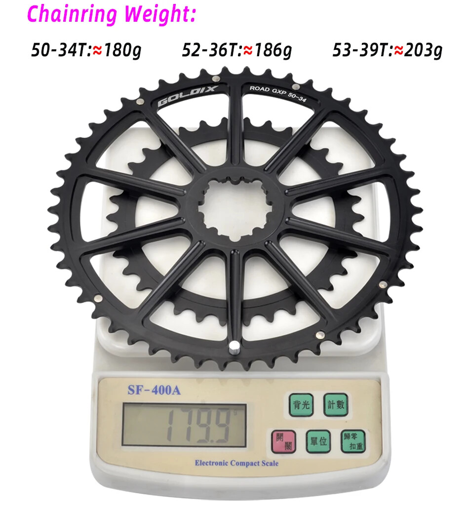 165mm/170mm Ultralight Road Bike Crank Bicycle Crankset Double Chainring 50-34T