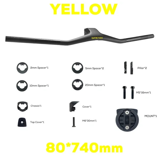 -40 Degree 740MM Full Carbon Fibre Integrated Cockpit MTB Bicycle Handlebar