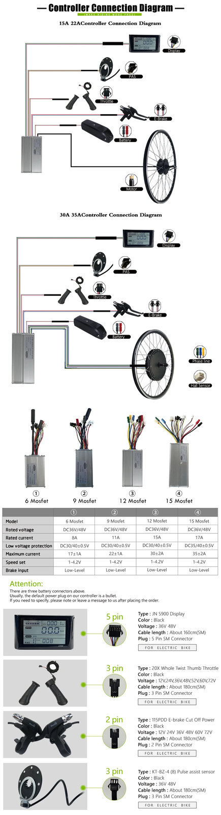 36V 48V 250W 350W 500W 1000W 1500W MTB Front Rear Hub Motor Ebike Conversion Kit