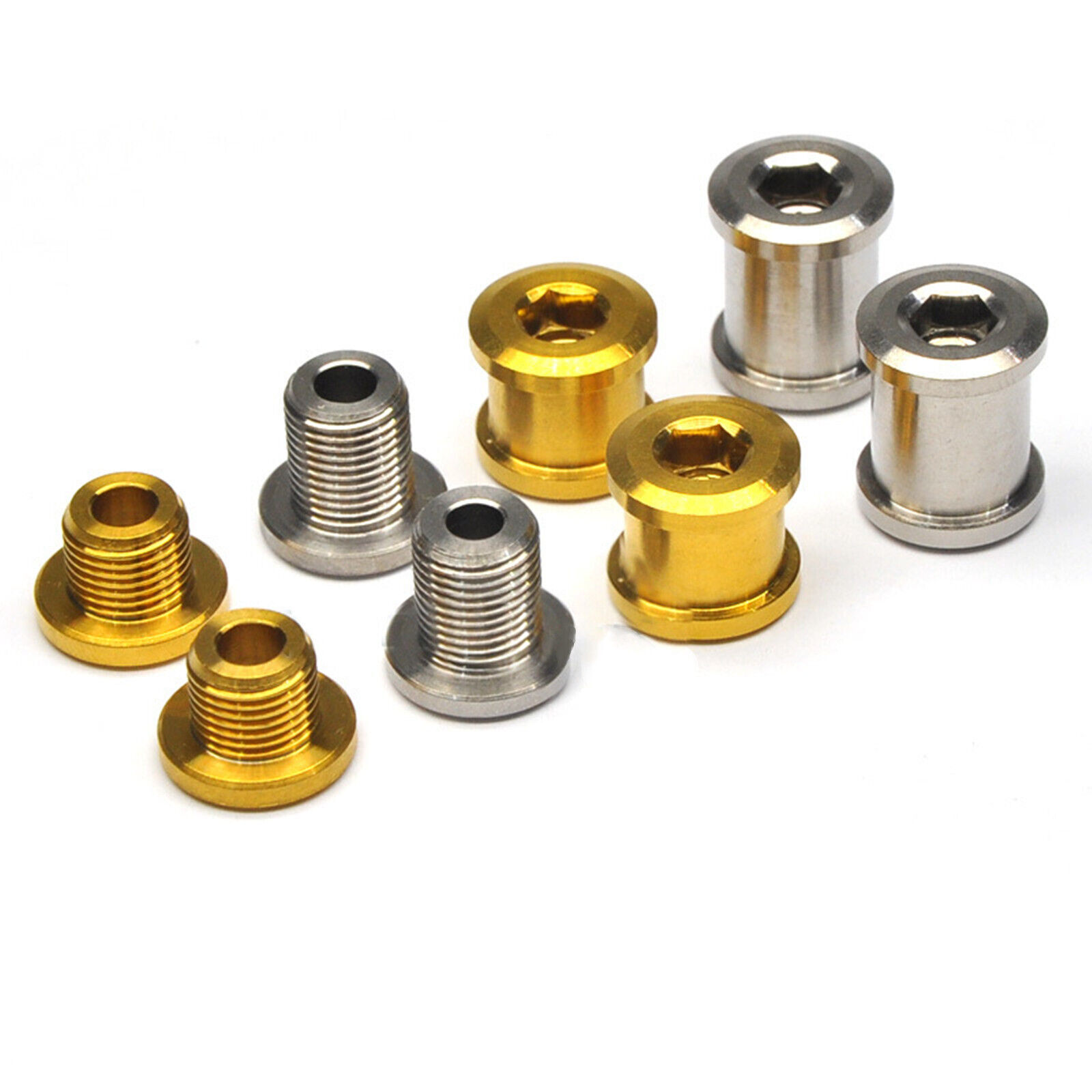 New Titanium Crankset Chainring Bolts M8 Nuts 3.5mm for Fixed Gear Track 5pairs