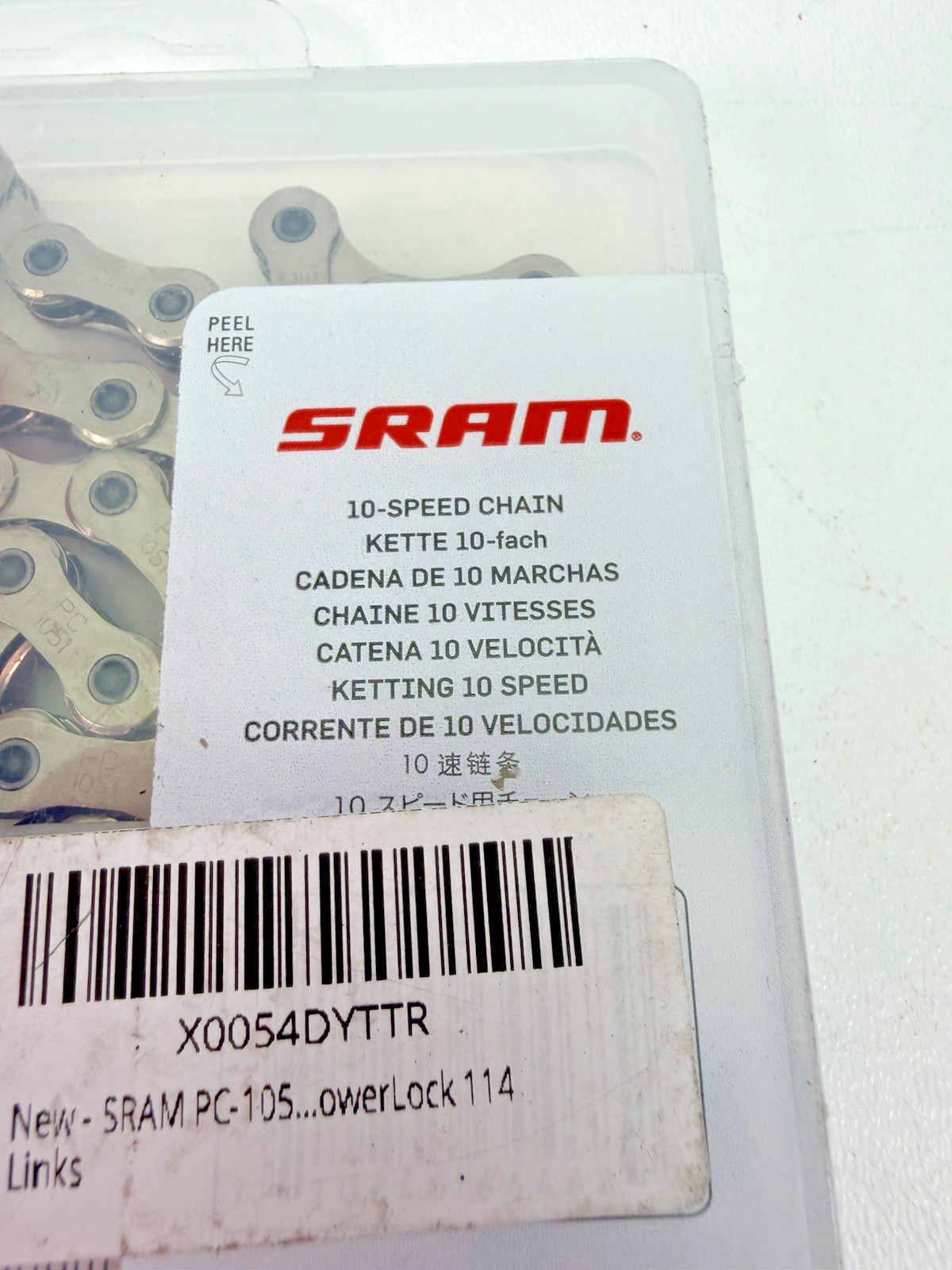 SRAM PC 1051 10-Speed Steel Bike Chain Silver w/ PowerLock Connector