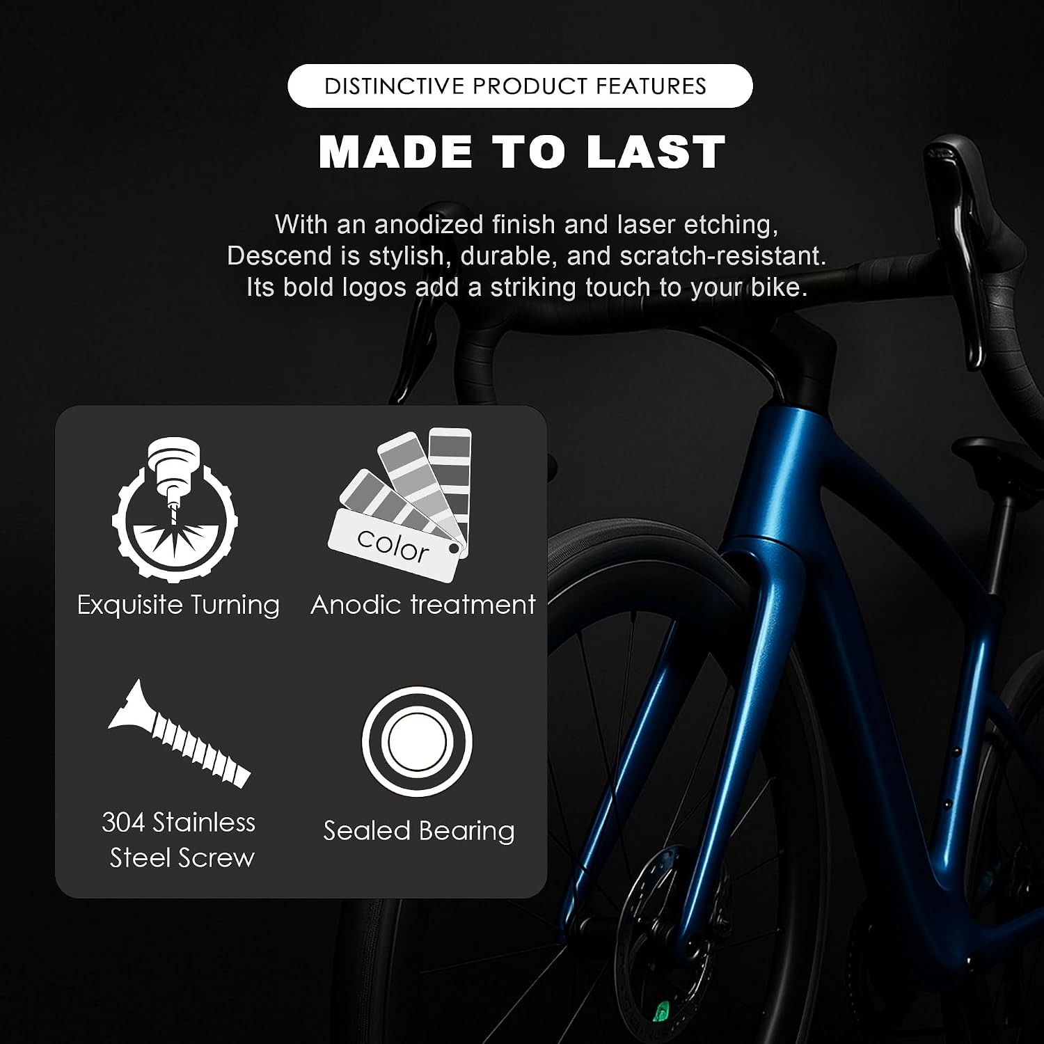 Matte Black 1″ Threadless Bike Headset WFS NV.28 CNC Aluminum Sealed MTB Road
