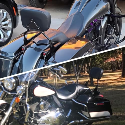 Detachable Upright Passenger Backrest Sissy Bar With Back Rest Pad Black
