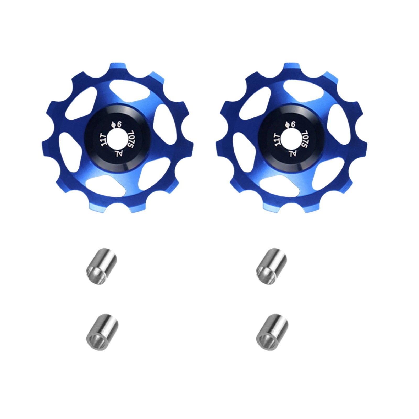 2Pcs Blue Rear Derailleur Pulley Wheel Set 11T Ceramic Bearing Bicycle Parts